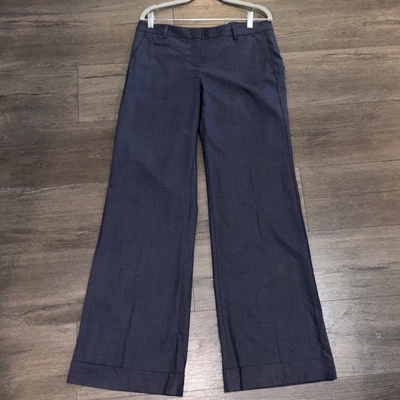 Theory Pants - Theory for Bloomingdales Stretch Wool Wide Leg Trousers Size 10 Color: Dark Blue
